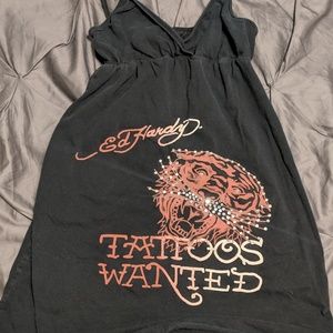 Ed hardy tattoos wanted tank top medium black